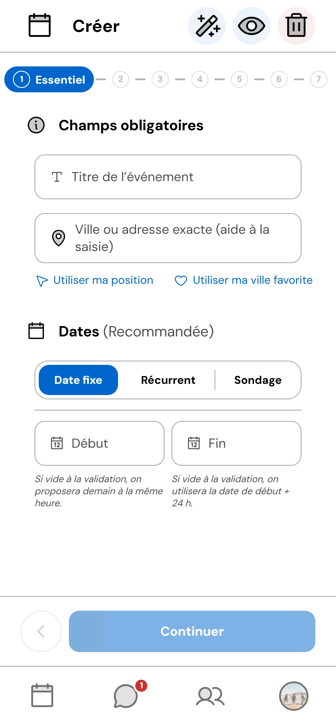 Créez votre événement